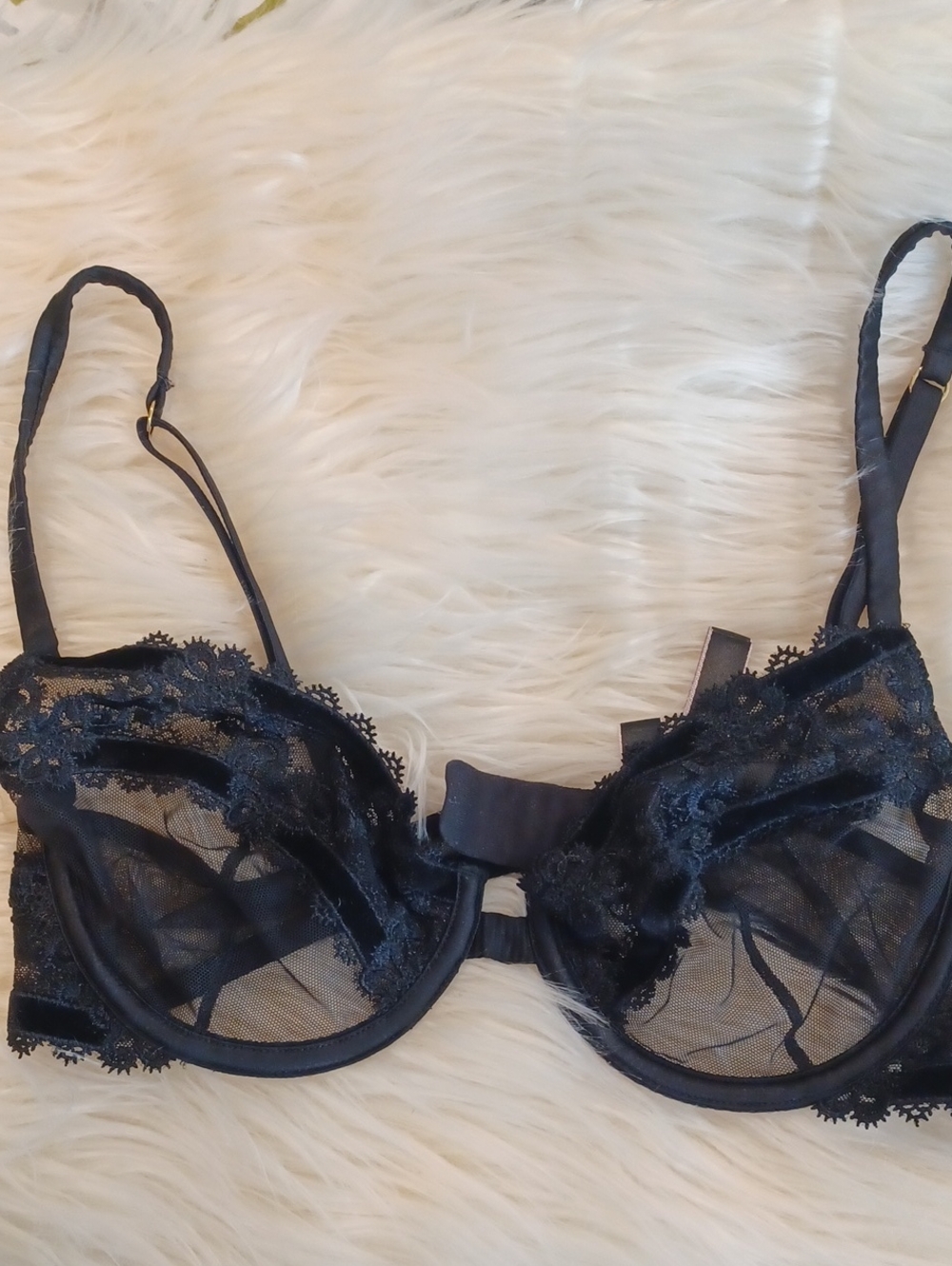 Victoria's Secret Black Sheer Lace Underwire Bra